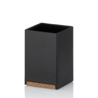 Стакан для зубных щеток KELA Cube, черный, 7х7х11 см (23687)