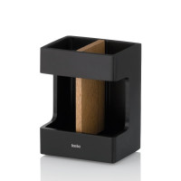 Стакан для зубных щеток KELA Cube, черный, 8.5х6.5х11.5 см (23688)