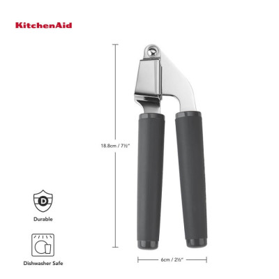 Прес для часнику KitchenAid Coreline, 19 см, сірий (KAS132OHCGG)