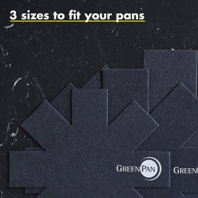 Захист для зберігання сковорідок GreenPan, 3 шт, чорний (CC002582-001)