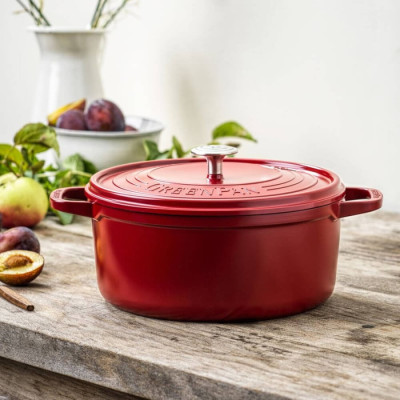 Каструля з кришкою GreenPan Featherweights, 22 см, 3,3 л з керамічним покриттям, червоний (CC005432-001)
