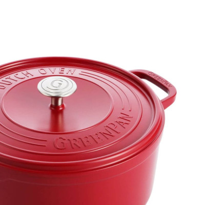Каструля з кришкою GreenPan Featherweights, 22 см, 3,3 л з керамічним покриттям, червоний (CC005432-001)