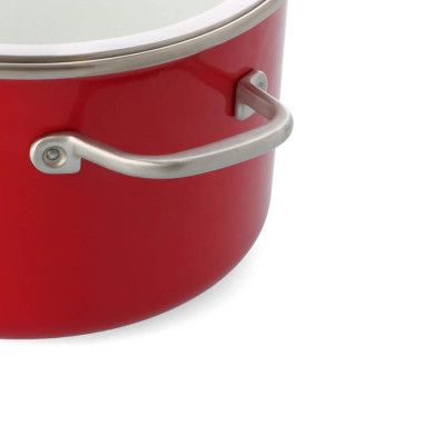 
Каструля з кришкою KitchenAid Steel Core, 24 см, 6 л, червоний (CC003270-001)
