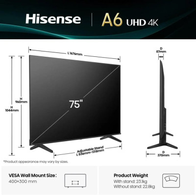 Телевізор Hisense LED 75A6Q