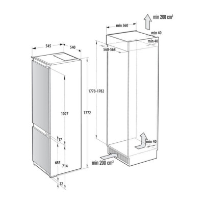 Холодильник встроенный GORENJE NRKI517E62WF