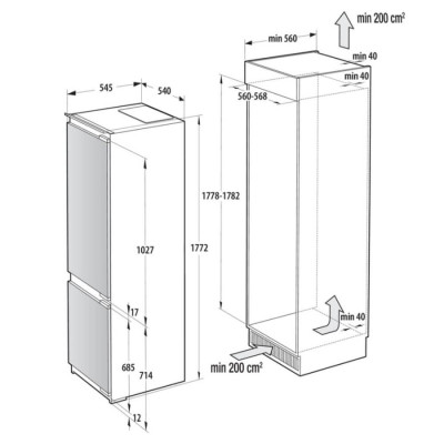Холодильник встроенный Gorenje NRKI517E82WF