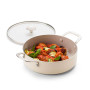 Сотейник з кришкою KitchenAid АС, 28 см, 4,28 л, з керам покриттям, кремовий (CC010433-001)