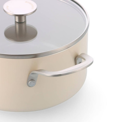 Сотейник з кришкою KitchenAid АС, 28 см, 4,28 л, з керам покриттям, кремовий (CC010433-001)