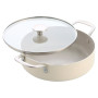 Сотейник з кришкою KitchenAid АС, 28 см, 4,28 л, з керам покриттям, кремовий (CC010433-001)