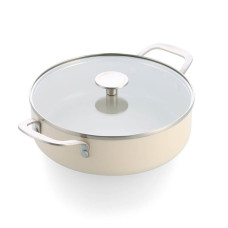 Сотейник з кришкою KitchenAid АС, 28 см, 4,28 л, з керам покриттям, кремовий (CC010433-001)