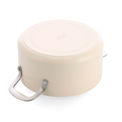 Каструля з кришкою KitchenAid АС, 20 см, 3,11 л, з керам покриттям, кремовий (CC010376-001)