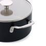 Каструля з кришкою KitchenAid АС, 24 см, 4,91 л, з керам покриттям, матовий чорний (CC010162-001)