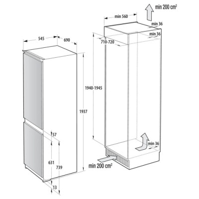Холодильник вбудований GORENJE NRKI619D61WFE