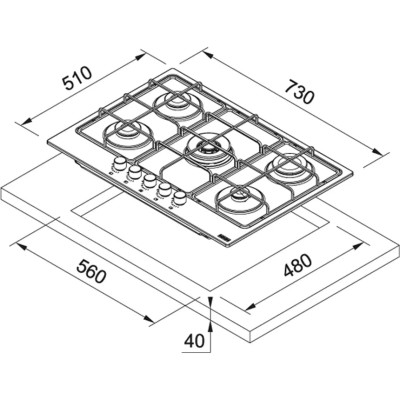 Варильна поверхня Franke FHSM 755 4G DC XS C 106.0554.394