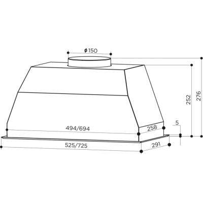 Витяжка Faber BI 70 SS 2LS 305.0588.063
