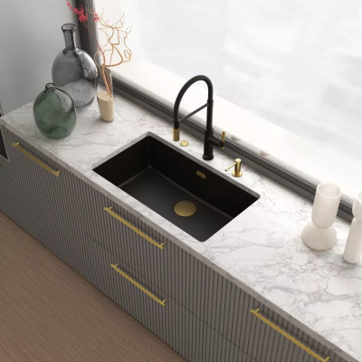 Змішувач Franke Maris Stripes Semi Pro 115.0747.679 Matte Black/Gold