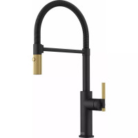 Смеситель Franke Maris Stripes Semi Pro 115.0747.679 Matte Black/Gold