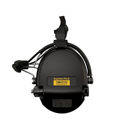 Активні навушники для стрільби Sordin Supreme Pro-X Neckband Black із заднім тримачем під шолом