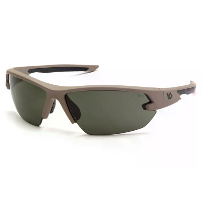 Захисні окуляри Venture Gear Tactical Semtex 2.0 Tan (forest gray) Anti-Fog, чорно-зелені в пісочній оправі