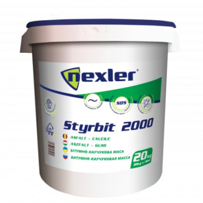 Бітумно-каучукова мастика на водній основі, клей для пінополістиролу NEXLER STYRBIT 2000