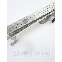 Водоотводящий трап с горизонтальным фланцем, решетка "Дождь" 80 см.