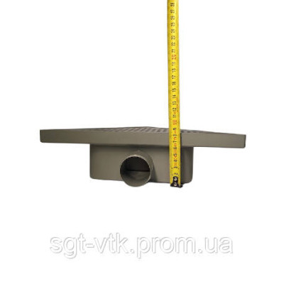 Трап кутовий з пластиковим корпусом і нержавіючої решіткою