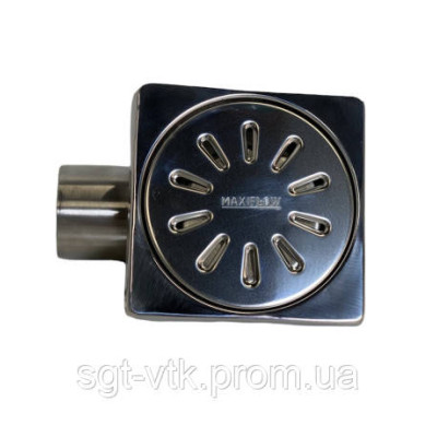 Трап з нержавіючої сталі SLIM 10*10см, вертикальний, D50