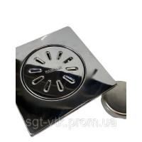 Трап з нержавіючої сталі SLIM 10 * 10см, горизонтальний, D50