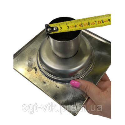 Трап з нержавіючої сталі SLIM 10 * 10см, горизонтальний, D50