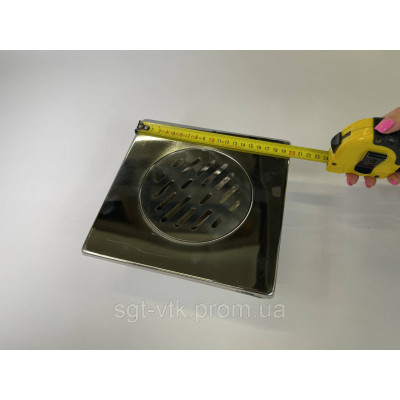 Трап з нержавіючої сталі SLIM 20 * 20см, вертикальний, D50