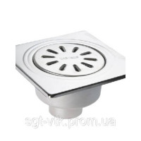 Трап з нержавіючої сталі 15*15см, вертикальний, D50