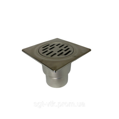 Трап з нержавіючої сталі 20*20см, вертикальний, D100